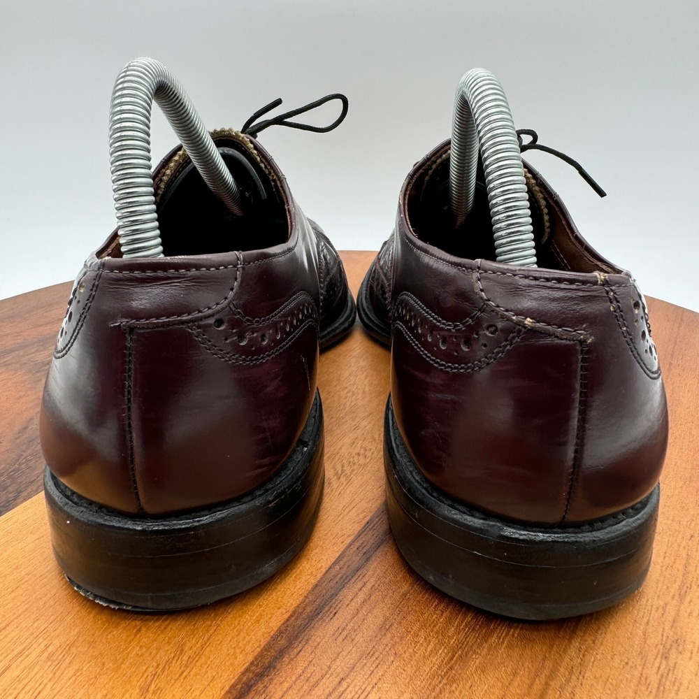 Allen Edmonds Lloyd Shoes Mens 9 B Brown Leather Wingtip Oxford Dress Casual - Picture 5 of 11